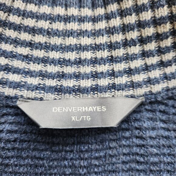 Denver Hayes Cardigan Sweater Mens Size XL Blue Knit Full Zip Long Sleeve - Picture 3 of 12